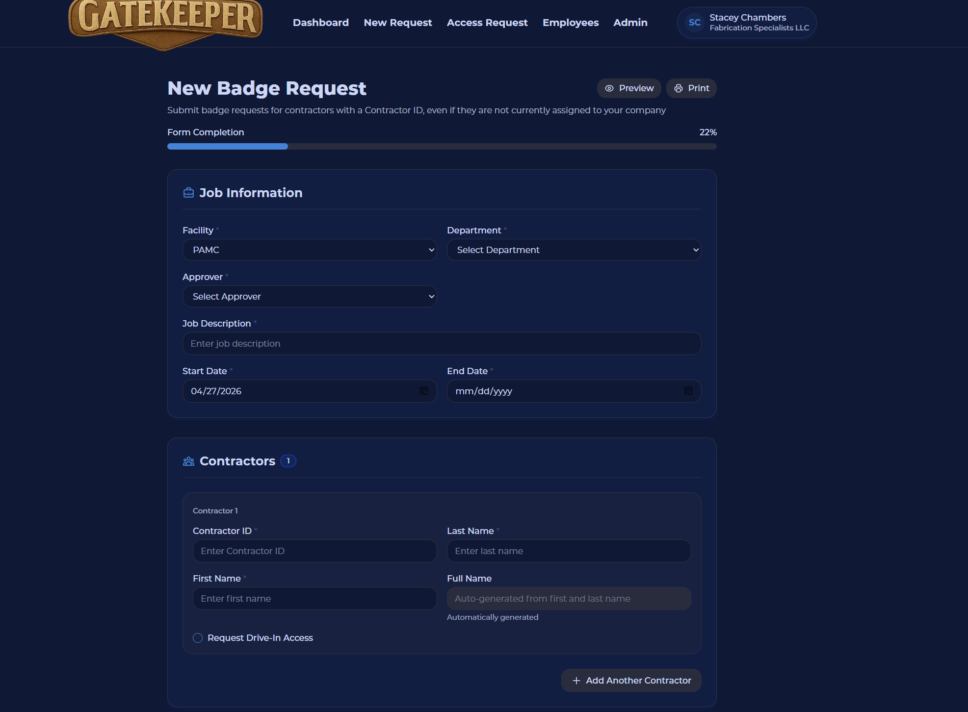 Badge Requests screenshot