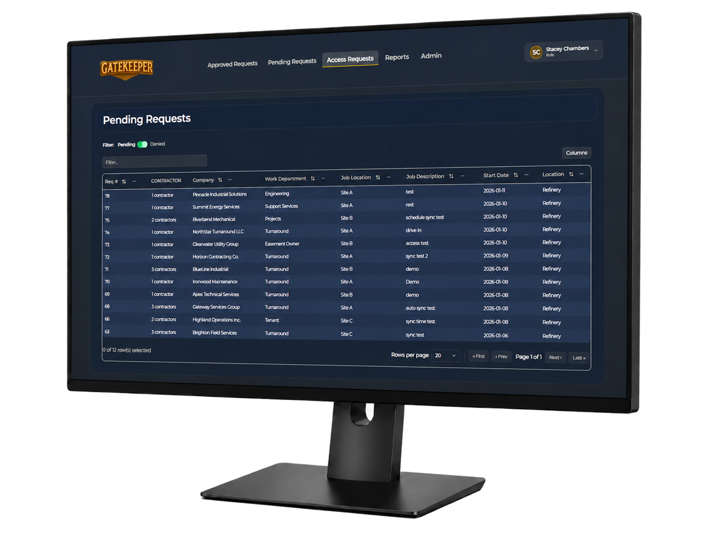 GateKeeper pending requests console