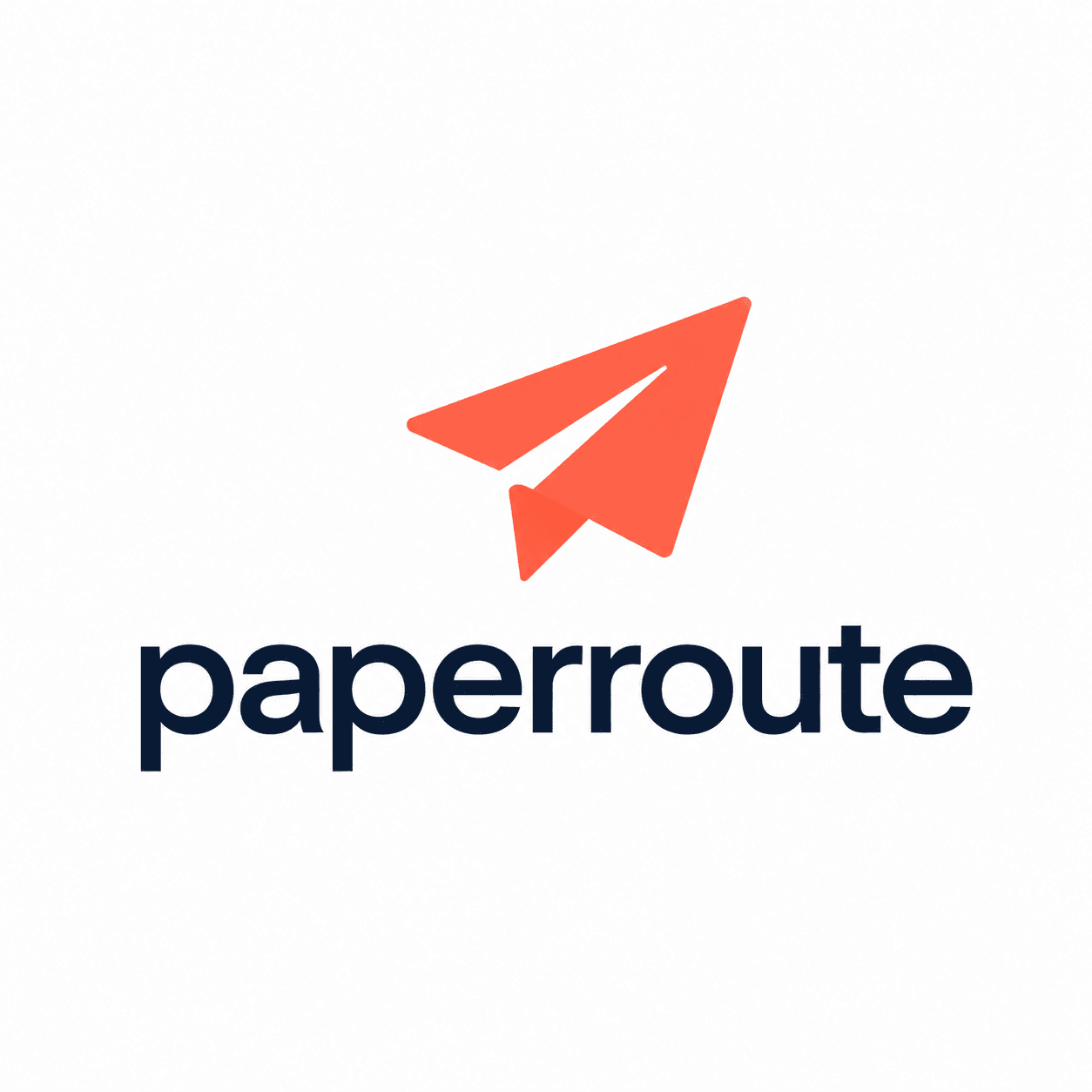 PaperRoute logo: an orange paper plane above the wordmark